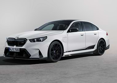 White BMW i5 M60 xDrive Sedan