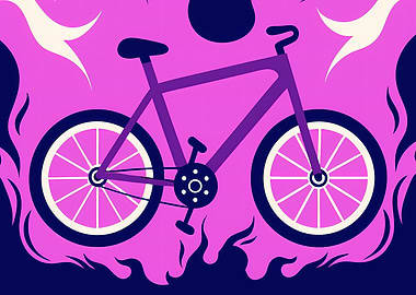Purple Bicycle with Abstract Background