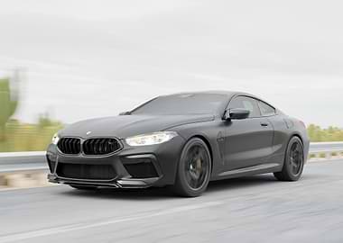 Sleek Gray BMW on Desert Highway