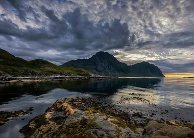 Dramatic Mountain Landscape by the Sea