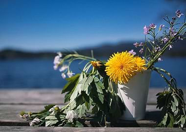 Just a bouquet of flowers left here