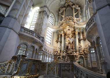 Ornate Church Interior with Organ