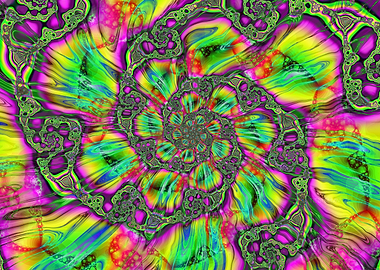'Wavy Psychedelic Spiral' Fractal Art