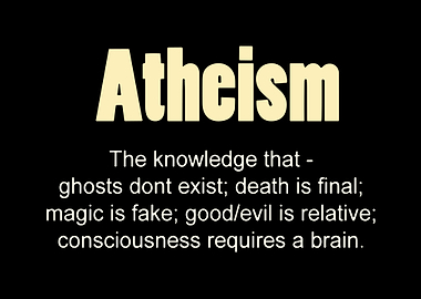 Atheism Definition on Black Background