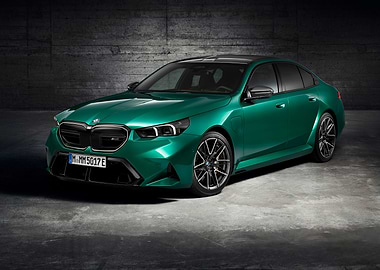 Green BMW M5 Sedan