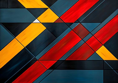 Abstract Geometric Painting with Bold Colors