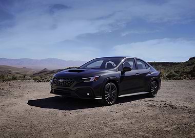 Dark Gray Subaru WRX in Desert