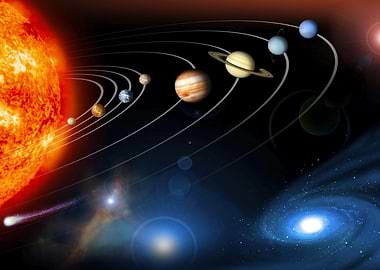 Solar System Illustration with Planets