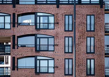 Constrast between glass and brick