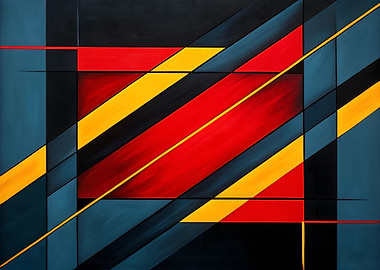 Abstract Geometric Painting with Bold Colors