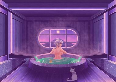 Onsen with Cat