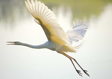Great Egret in Flight