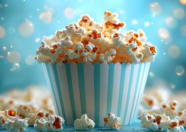 Popcorn in Striped Container