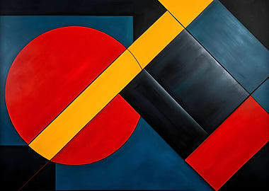 Geometric Abstract Art with Bold Colors