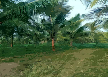 Tropical Palm Tree Landscape AN5