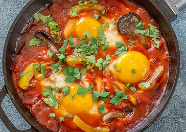 Shakshuka in a Cast Iron Pan