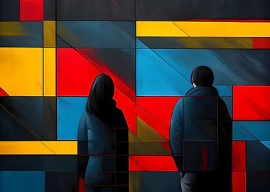 Abstract Figures in Geometric Color Blocks