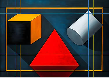 Abstract Geometric Shapes on Dark Background