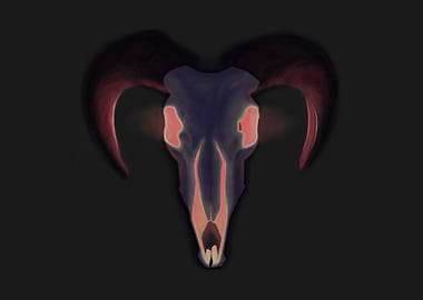 Candlelit Ram Skull