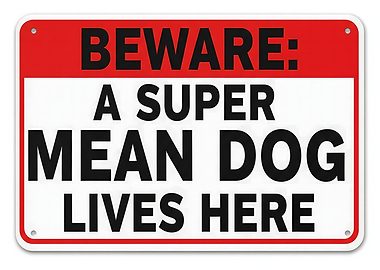 Beware: Super Mean Dog Lives Here