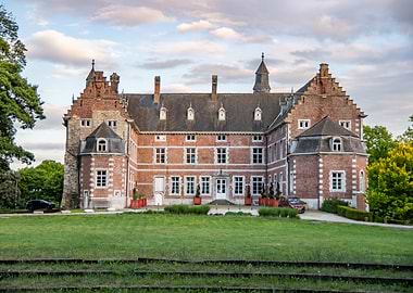Brick Castle with Green Lawn