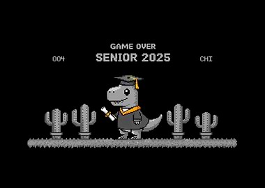 Game Over Senior 2025 Dinosaur Graduation
