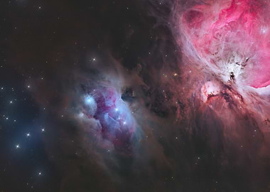 Dancing in the Dust: The Running Man and Orion Nebulae