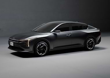 Sleek Gray Kia EV4 Concept Car