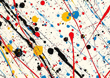 Abstract Paint Splatter Art