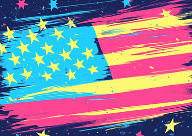 Abstract American Flag Art