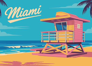 Miami Beach Lifeguard Tower Art