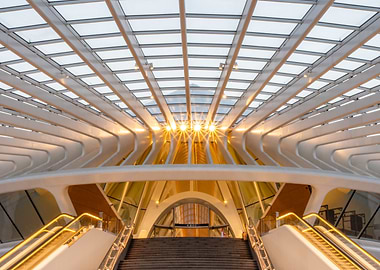 Modern Architecture Interior with Glass Roof