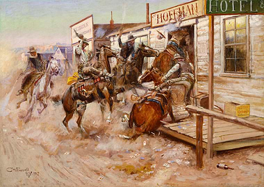 Wild West Shootout Painting