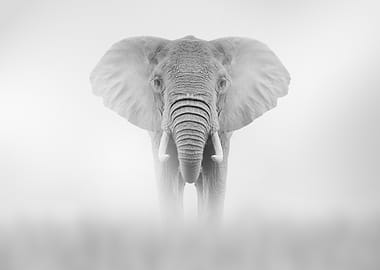 Monochrome Elephant Portrait