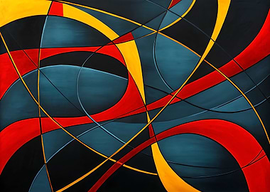 Abstract Painting with Curves and Lines