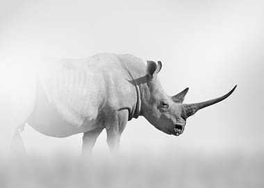 Monochrome Rhino Portrait