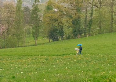 Rainy Day Walk in the Fields of Kriens, Switzerland