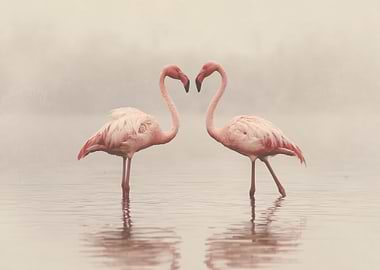 Flamingo Love Heart
