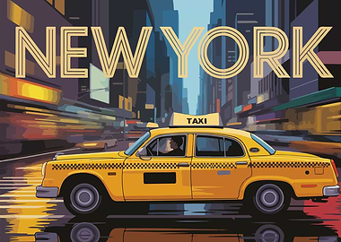 New York City Taxi Illustration