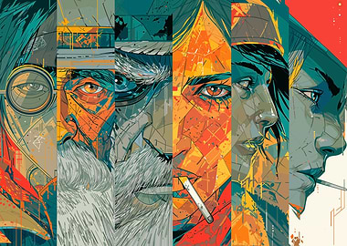 Faces in Abstract Panels