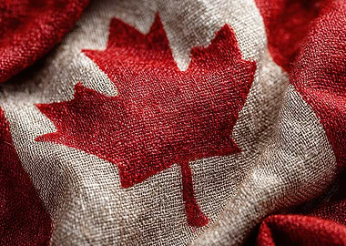 Canadian Flag Fabric Close-Up