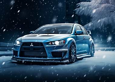 Mitsubishi Lancer in Snow