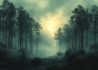 Misty Forest Landscape