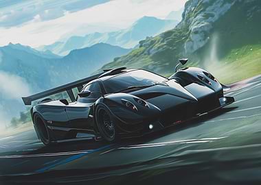 Pagani Zonda on Racetrack