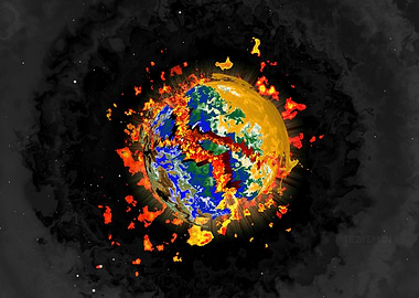 'Exploding Planet' Fractal Art