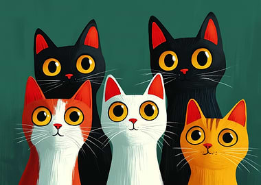 Cartoon Cats Portrait