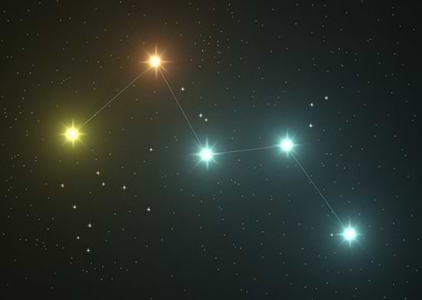 Cassiopeia Constellation in Starry Night Sky