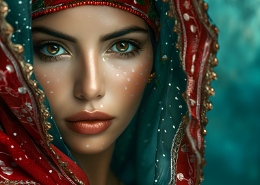 Portrait of a woman with headscarf