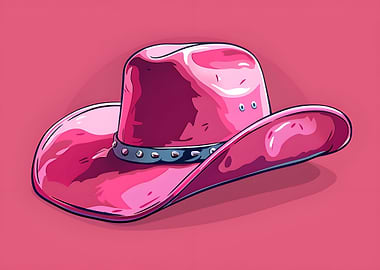 Pink Cowboy Hat Illustration