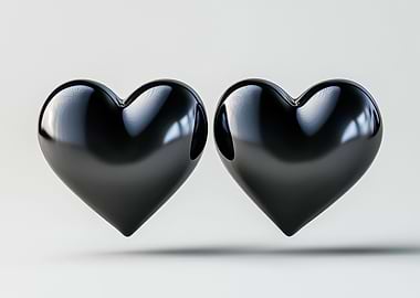 Two Black Heart Shapes